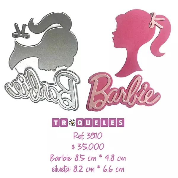 3910 Troquel Barbie Silueta Y Nombre