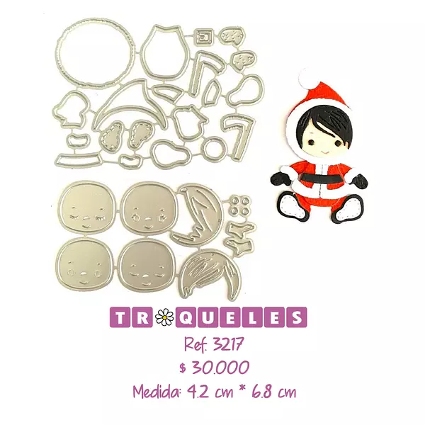 3217 Troquel Bebe Papa Noel