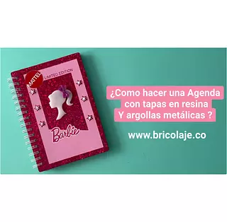 Agenda con tapas en resina Barbie 