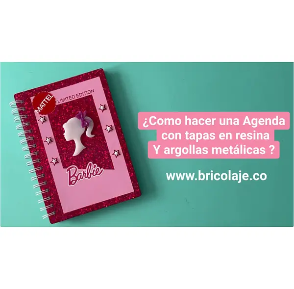 Agenda con tapas en resina Barbie 