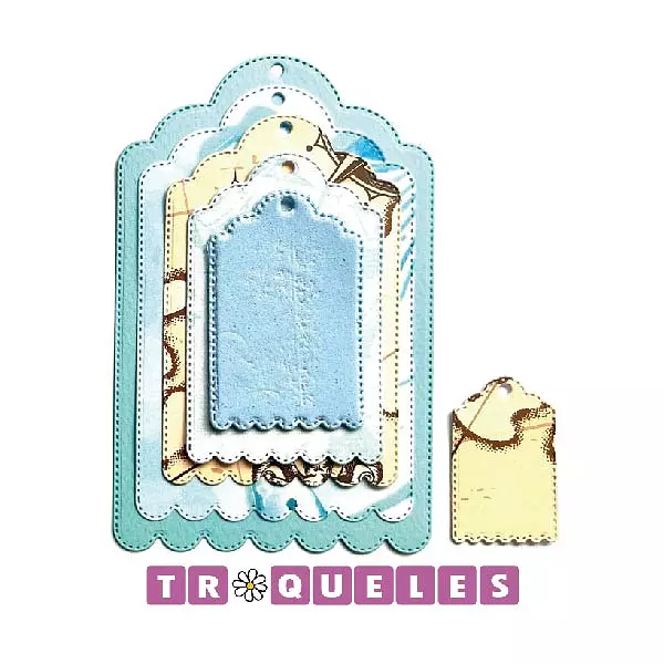 3480 Troquel Etiquetas con Borde * 6 Pz