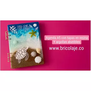 Agenda con tapas en resina 