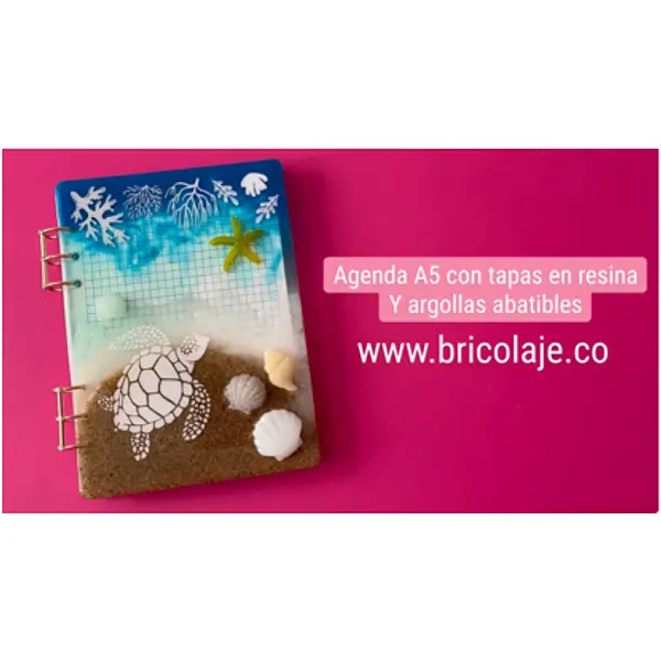 Agenda con tapas en resina 