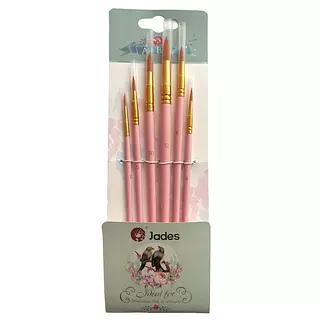 Pincel Rosado Redondo * 6 Pz