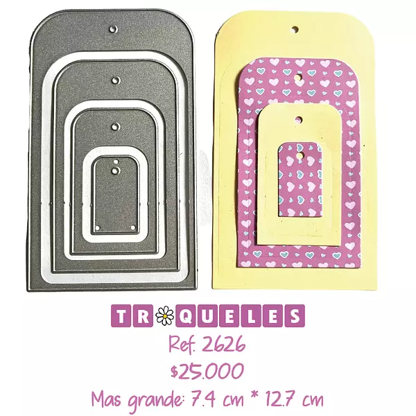 2626 Troquel Etiquetas Redondas * 4 Pz