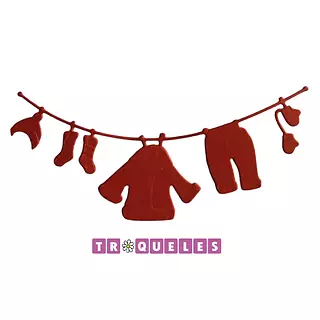 3988 Troquel Banderin Ropa Noel