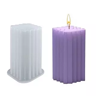 Molde Vela Cuadrada Con Lineas