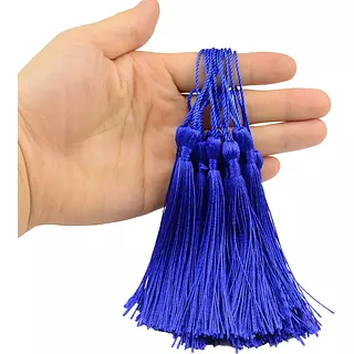 12 Borlas De Hilo Azul Marino