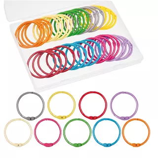 36 Pz Argollas Abatibles Colores Surtidos