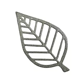 12 Hojas Caladas Glitter Plateadas