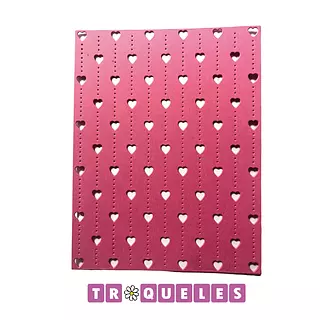 4143 Troquel Fondo Corazones Con Punticos