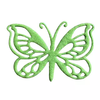 12 Mariposas Troqueladas Verdes Escarchado