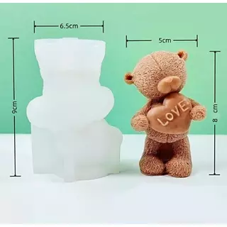 Molde Silicona Oso Corazon Love