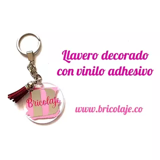 Llaveros personalizados con vinilo adhesivo