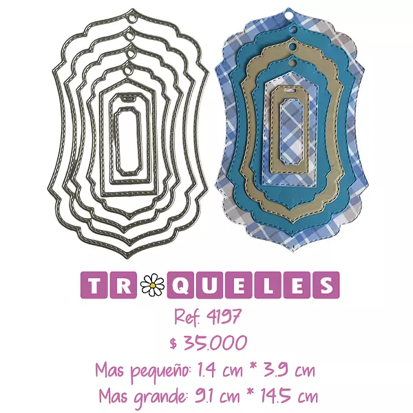 4197 Troquel Etiquetas * 7 Pz