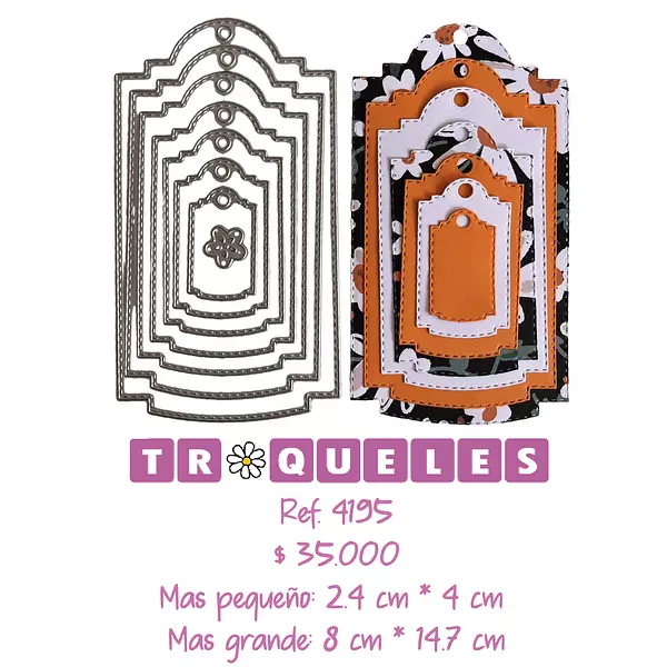 4195 Troquel Etiquetas * 7 Pz