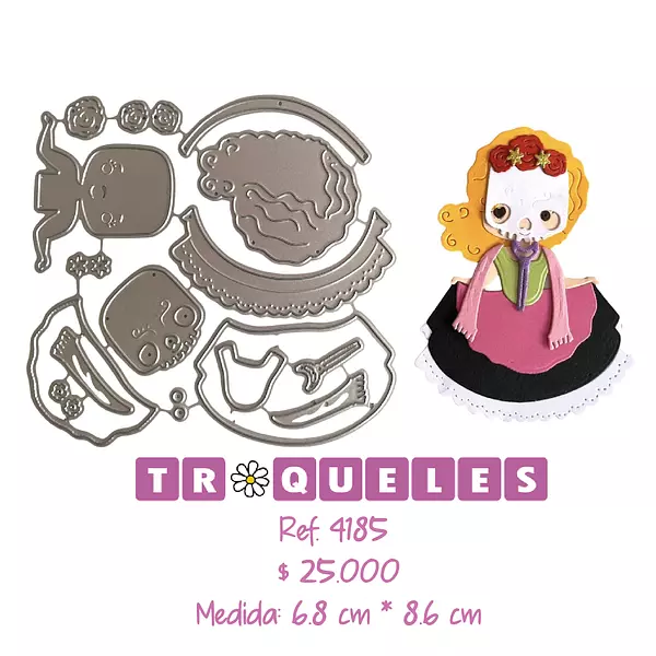 4185 Troquel Niña Dia De Los Muertos