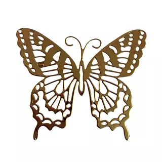 12 Mariposas Troqueladas Espejo Dorado