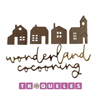 4216 Troquel Mini Casitas Y Texto