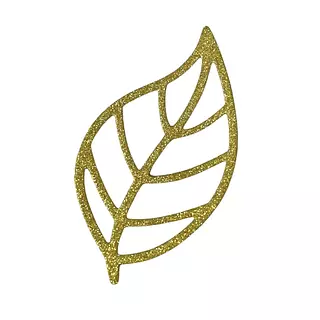 12 Hojas Caladas Glitter Dorado