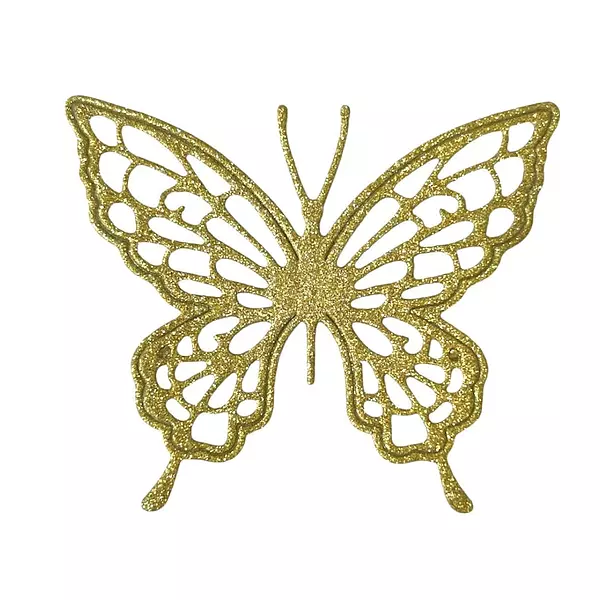 12 Mariposas Glitter Doradas