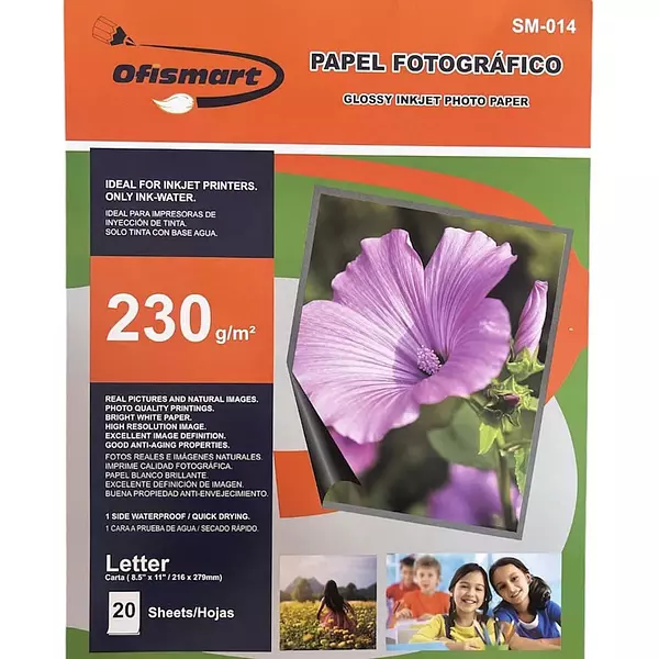 Papel Fotografico Ofismart 230 Gr * 20 Hojas