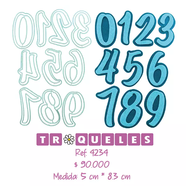 4234 Troquel Numeros Grandes
