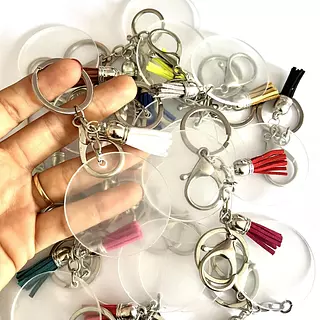 50 Llaveros Acrilicos Picoloro Con Borla