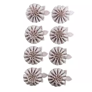 8 Rosetones Palo Rosa Con Ramita