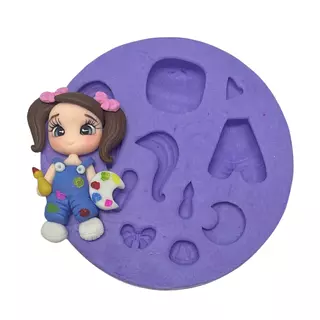 Molde Silicona Niña Artista