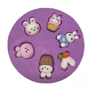 Molde Silicona Conejitos