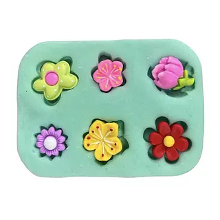 Molde Silicona Flores Varias