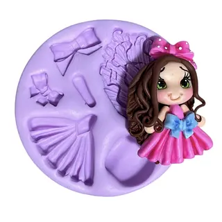 Molde Silicona Niña Lazo Grande