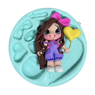 Molde Silicona Niña Globo