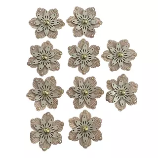 10 Flores Curubas Con Centro Dorado