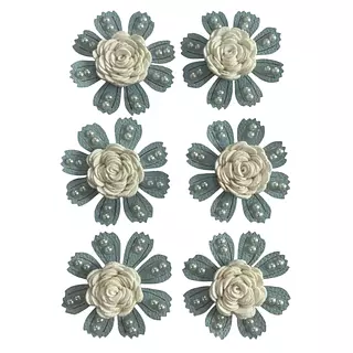 6 Flores Celeste Centro Blanco