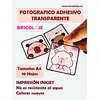 Fotografico Adhesivo Transparente *10 Hojas