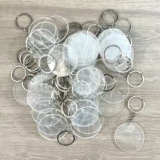 50 Llaveros Circulares Plateados