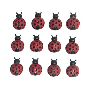 12 Mini Mariquitas En Porcelanicron