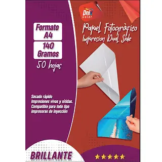 Fotografico Doble Cara Brillante 140 Gr *50 Hojas