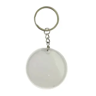 12 Llaveros Acrilico Circular Con Herraje Metalico