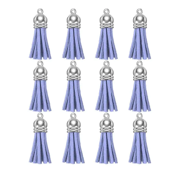 12 Borlas Cuerina Lila