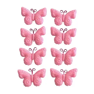 6 Mariposas Rosadas Antenas Curvas