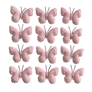 12 Mariposas Rosadas Pequeñas