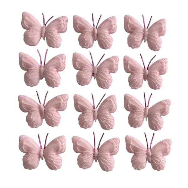 12 Mariposas Rosadas Pequeñas