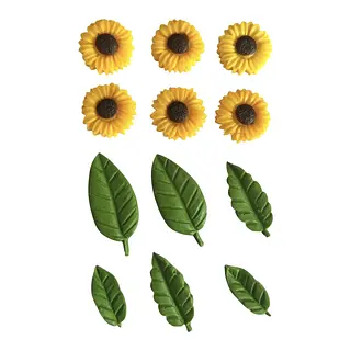 6 Girasoles Y 6 Hojitas