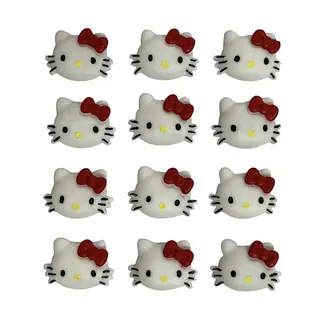 12 Mini Hello Kitty Moño Rojo