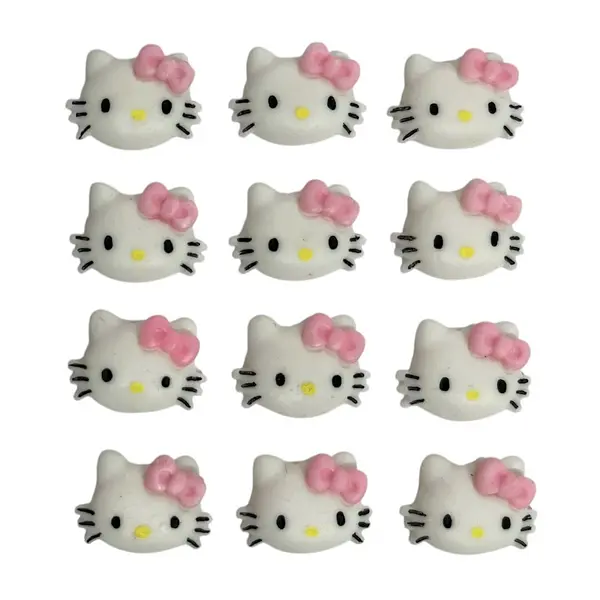 12 Mini Hello Kitty Moño Rosa