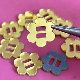 12 Piezas Acrilicos Flor 6 Petalos