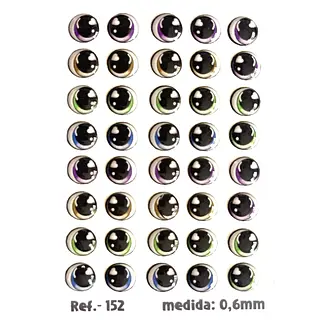 Ojitos Redondos Corazon Resinados